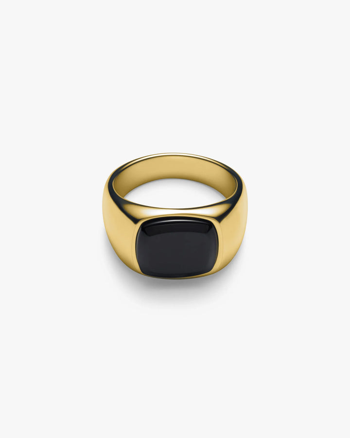 316L black signet ring #R45