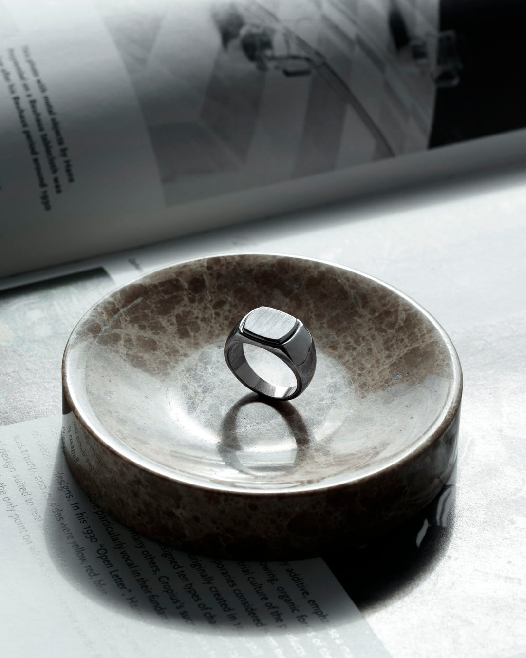 316L square signet ring #R47