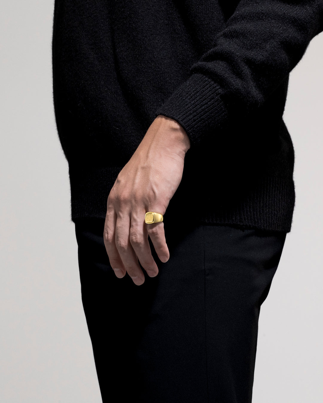 316L square signet ring #R47