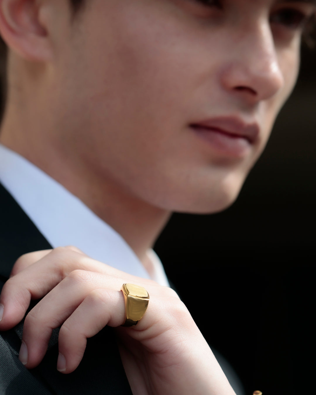 316L square signet ring #R47