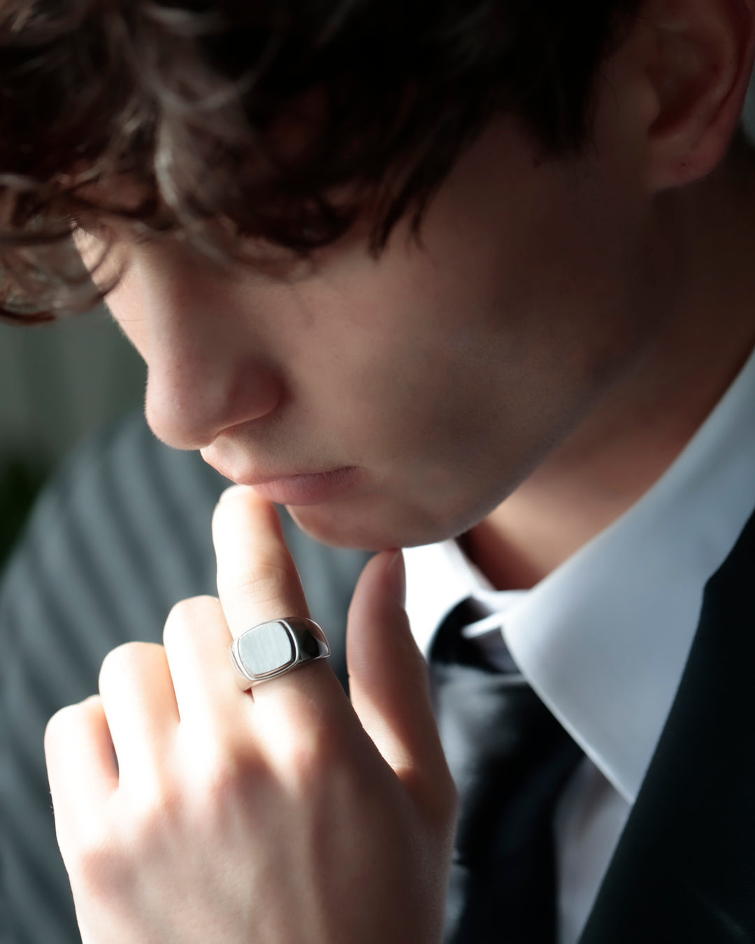 316L square signet ring #R47