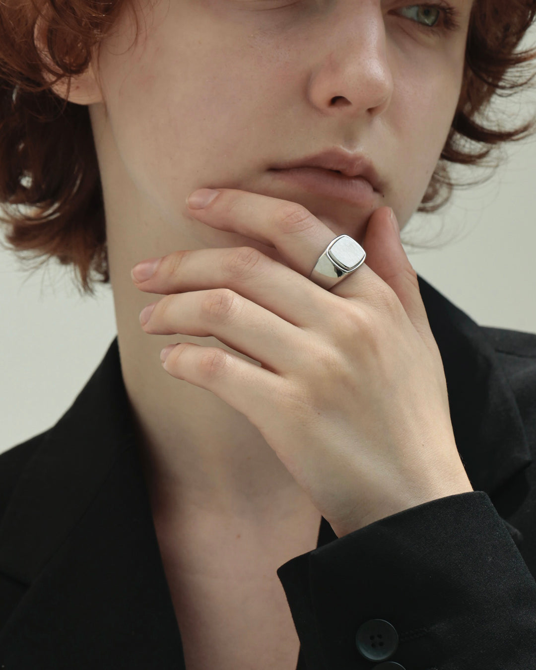 316L square signet ring #R47