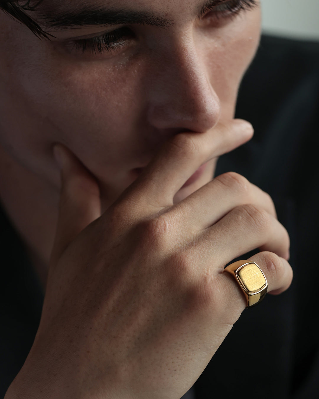 316L square signet ring #R47