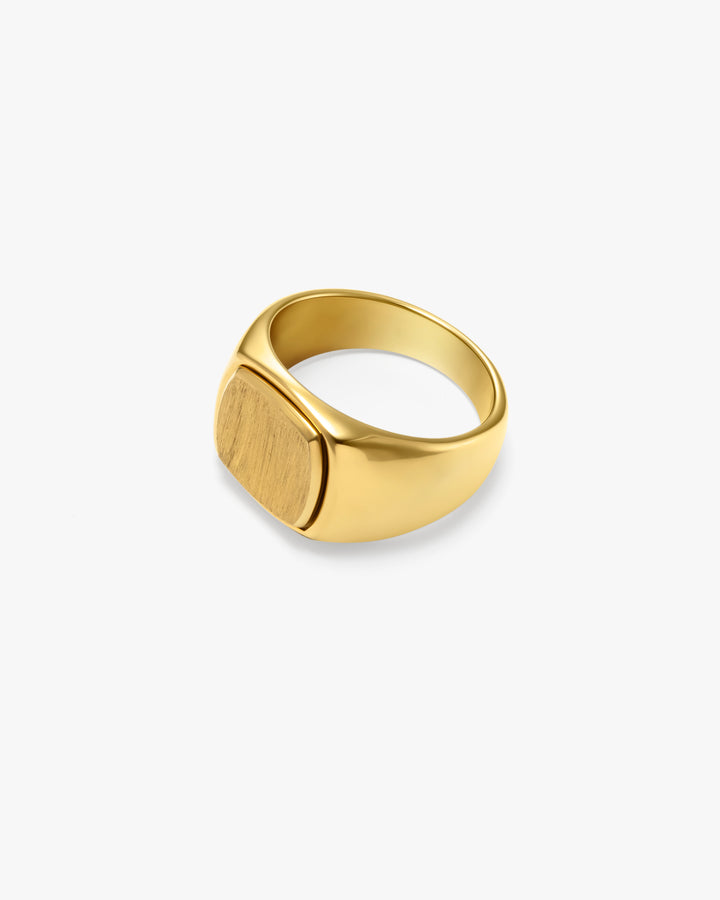 316L square signet ring #R47