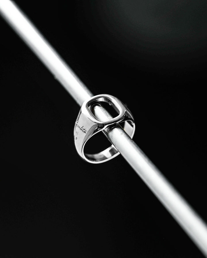 316L open signet ring #R48