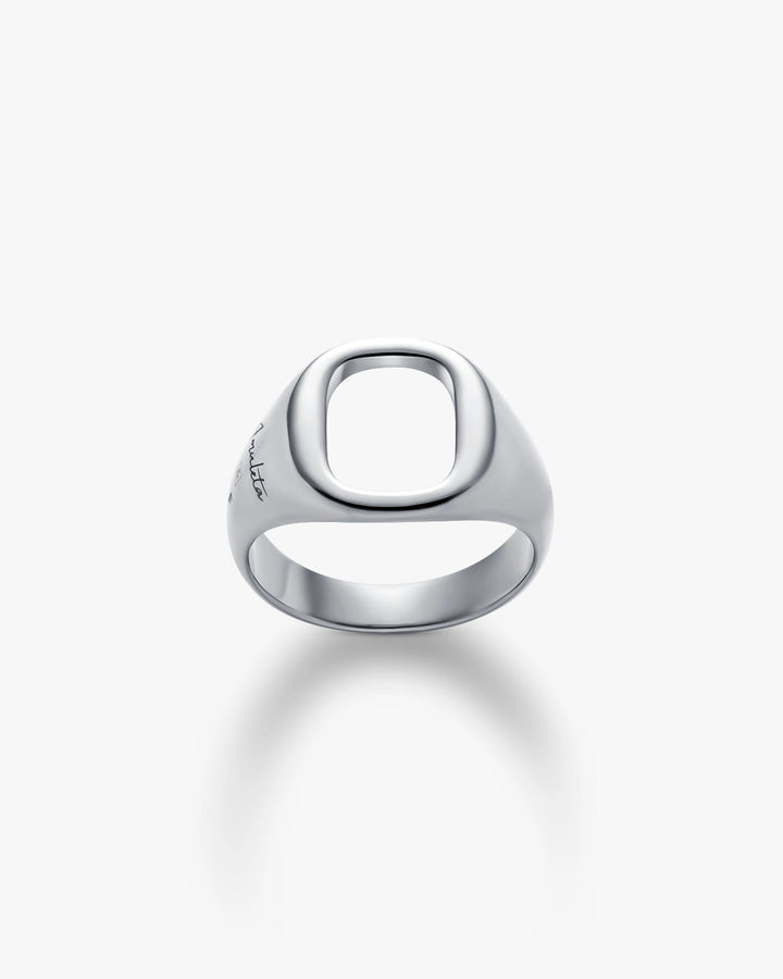 316L open signet ring #R48