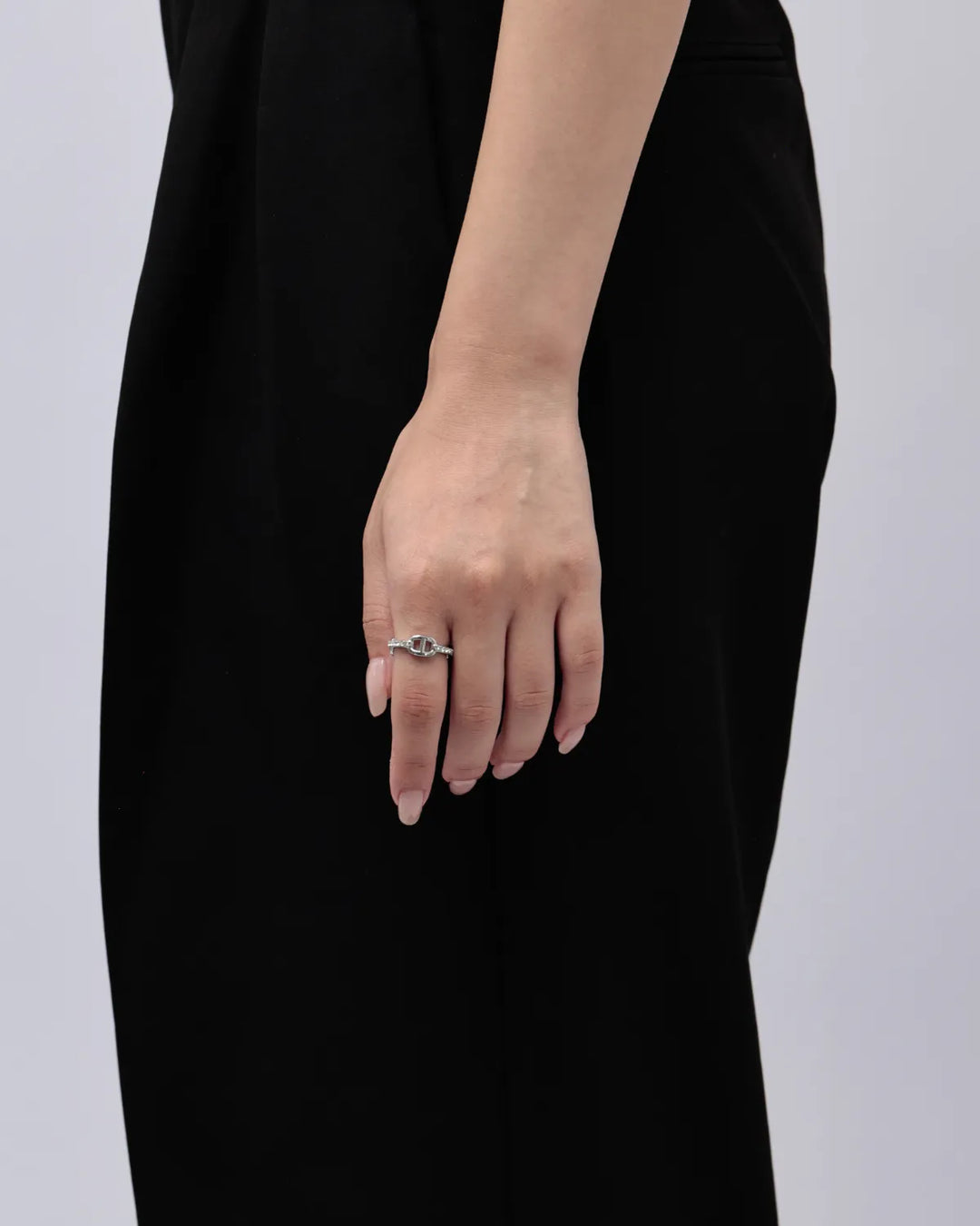 s925 zirconia anchor ring #R62