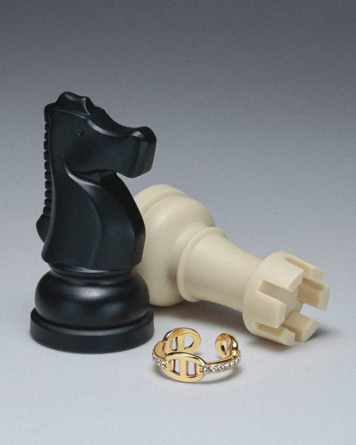 s925 zirconia anchor ring #R62