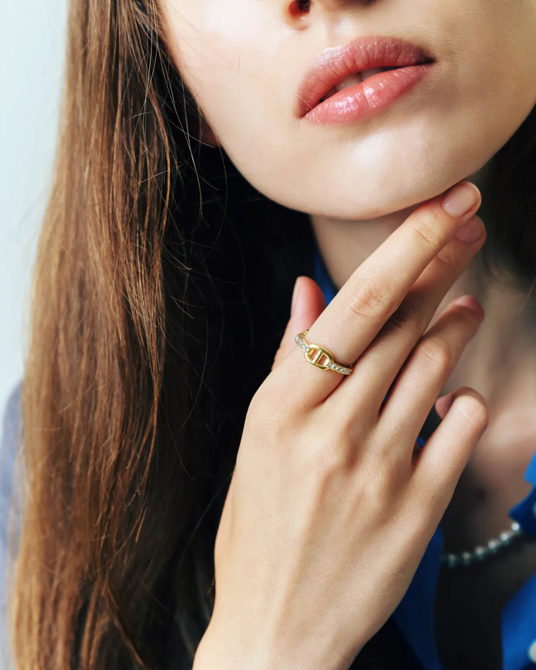 s925 zirconia anchor ring #R62