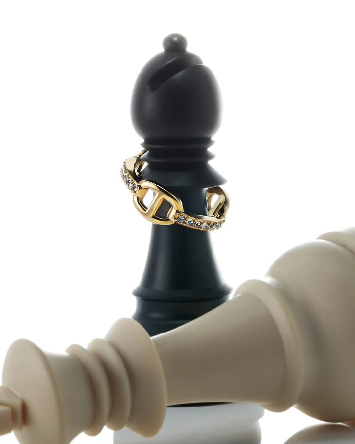 s925 zirconia anchor ring #R62