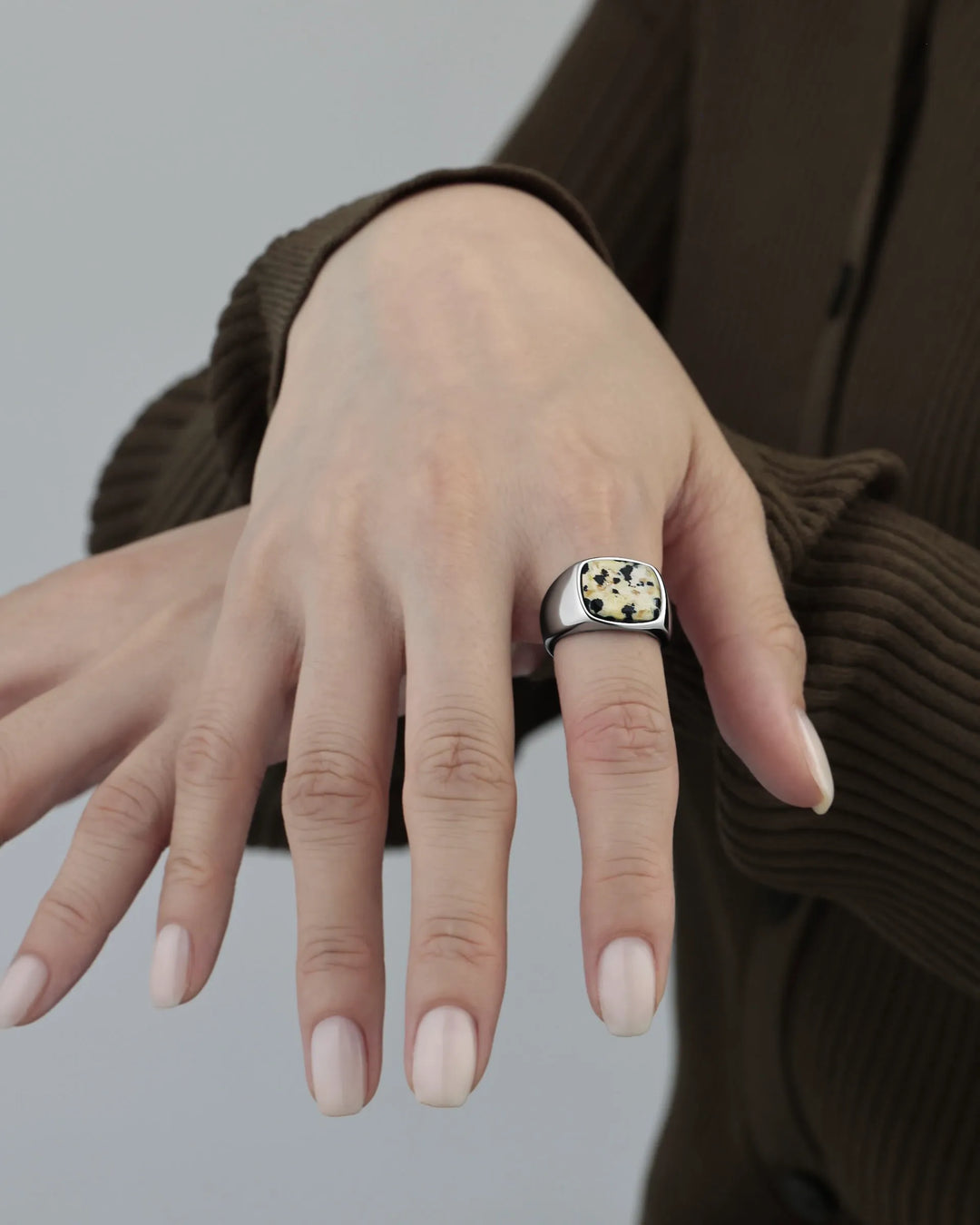 316L Jasper signet ring #R63