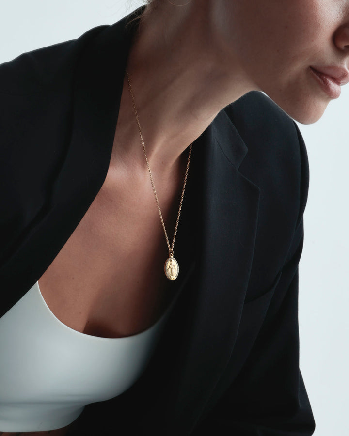 316L zilconia medai necklace #N60