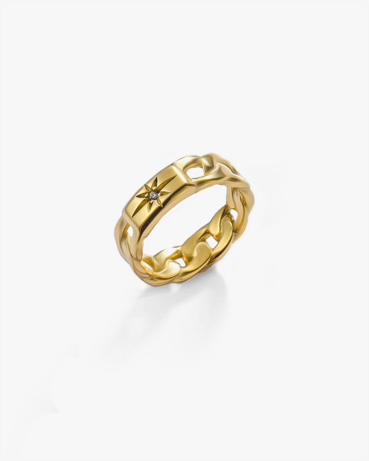 316L sun chain ring #R32