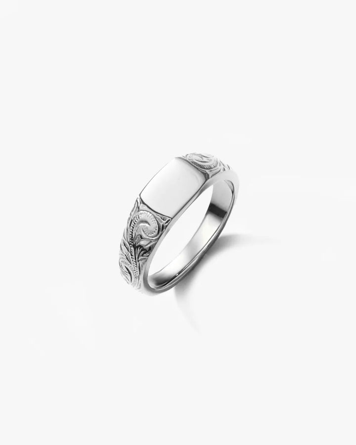 316L hawaiian signet ring #R18